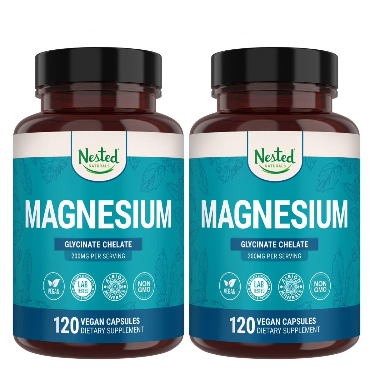 Flacon de 240 capsules de magnésium glycinate Nested Naturals