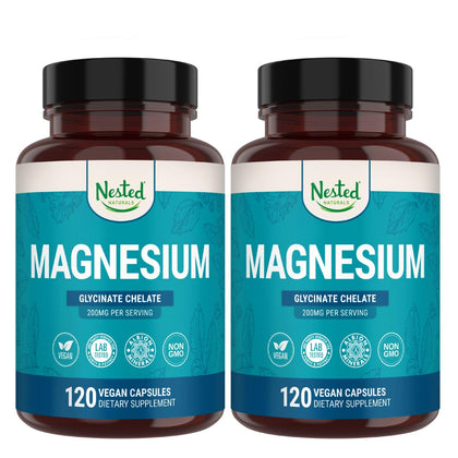 Flacon de 240 capsules de magnésium glycinate Nested Naturals