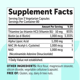 Flacon de 240 capsules de Micro Ingredients Acide Alpha-Lipoïque+