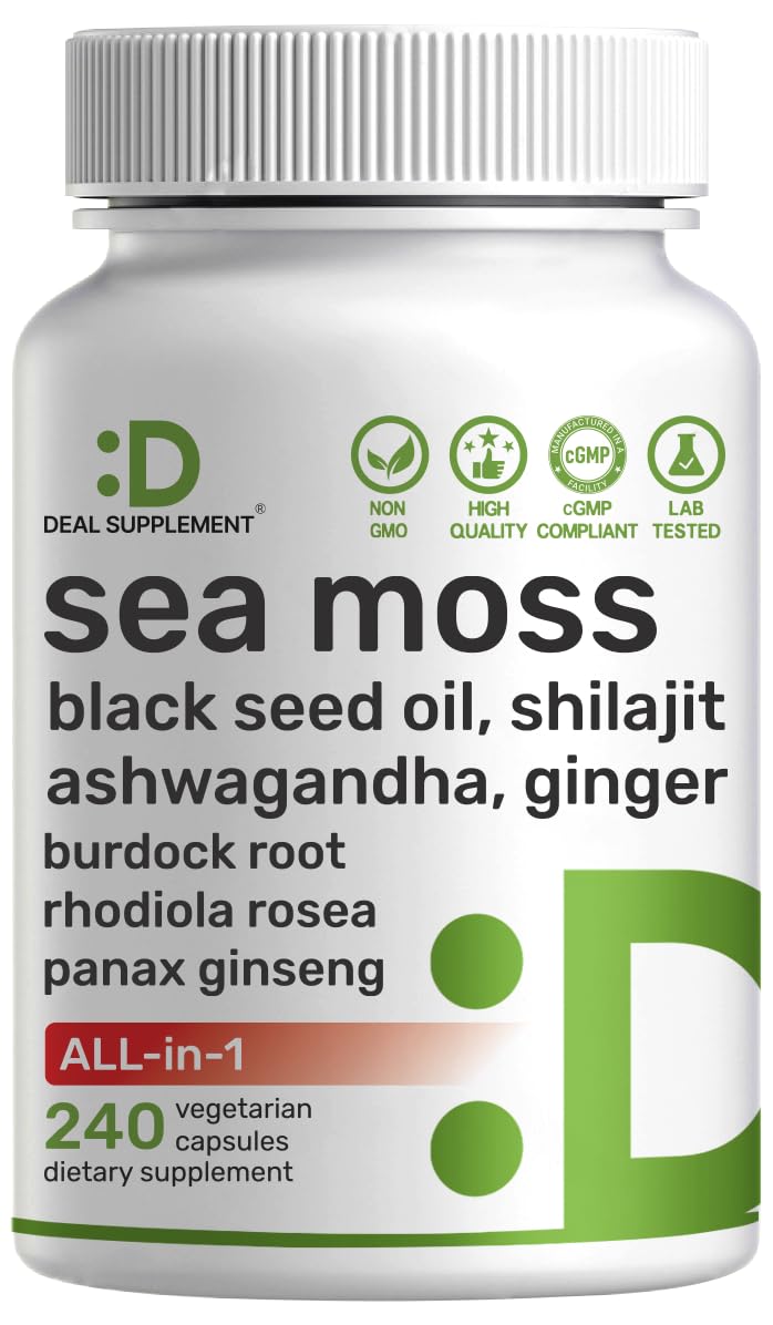 Flacon de 240 capsules végétales de DEAL SUPPLEMENT Irish Sea Moss