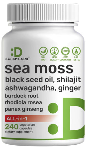 Flacon de 240 capsules végétales de DEAL SUPPLEMENT Irish Sea Moss