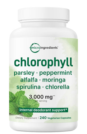 Flacon de 240 capsules végétales de Micro Ingredients Complexe de Chlorophylle