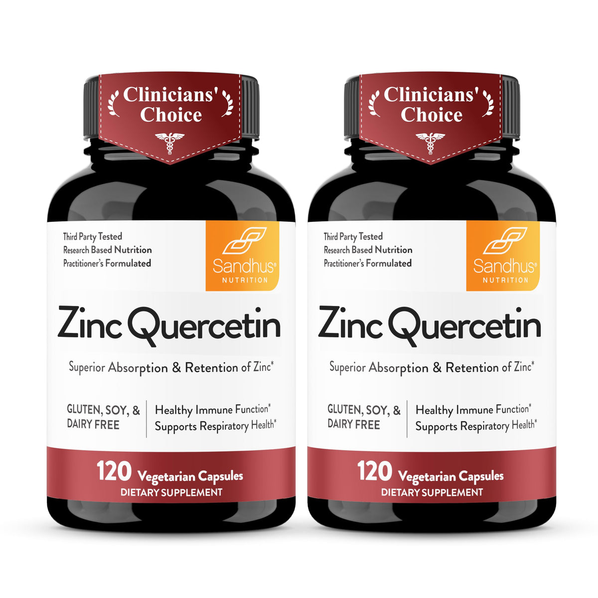 Flacon de 240 capsules végétariennes Zinc Quercétine de Sandhu's