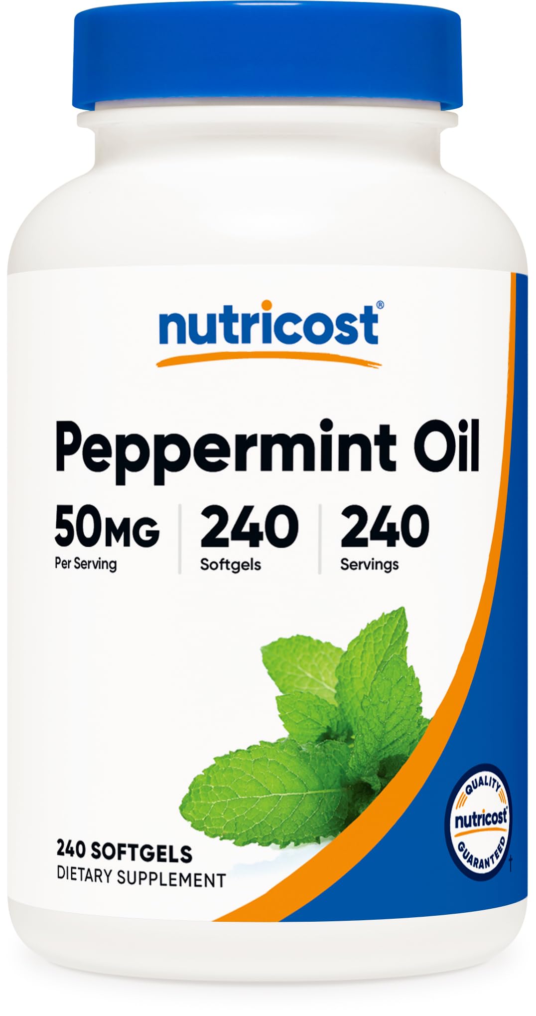 Flacon de 240 gélules d'huile de menthe poivrée Nutricost