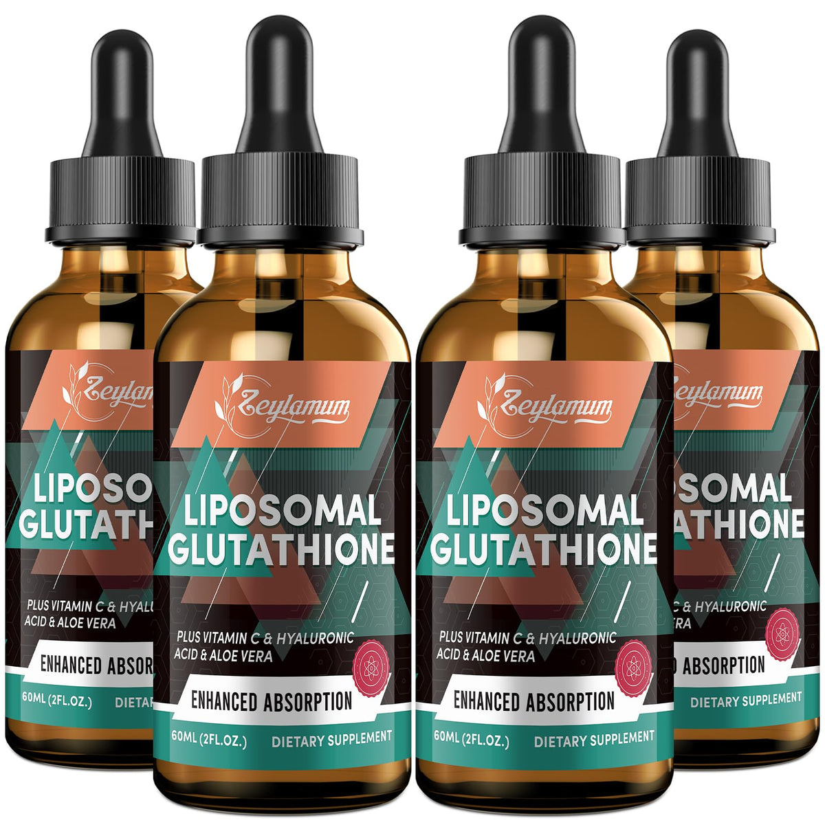 Flacon de 240 ml de gouttes de glutathion liposomal Zeylamum
