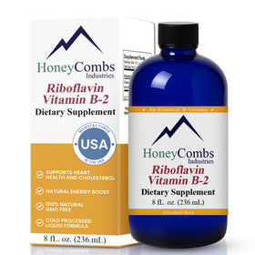 Flacon de 240 ml de gouttes de riboflavine HoneyCombs vue avant