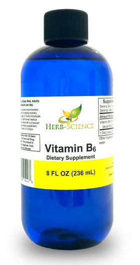 Flacon de 240 ml de Gouttes de Vitamine B6 Herb-Science vue de face
