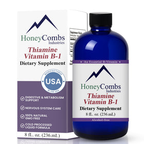 Flacon de 240 ml de vitamine B1 liquide HoneyCombs vue avant