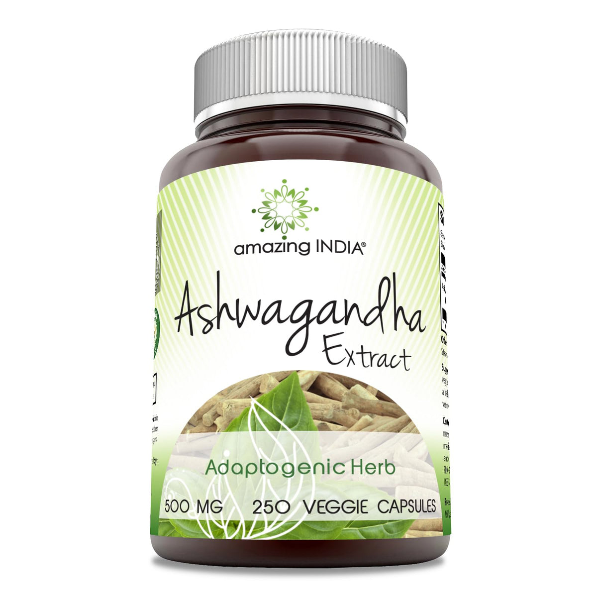 Flacon de 250 capsules végétales d'extrait d'Ashwagandha Amazing India