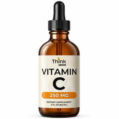 Flacon de 250 mg Gouttes de Vitamine C Think Above vue avant