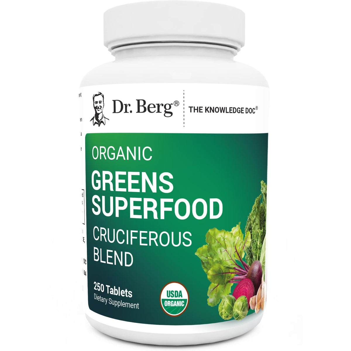 Flacon de 250 tablettes de légumes bio Dr. Berg Nutritionals