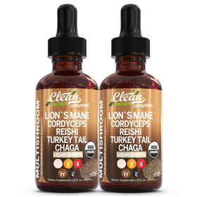 Flacon de 290g de complément alimentaire liquide à base de champignons Clean Nutraceuticals