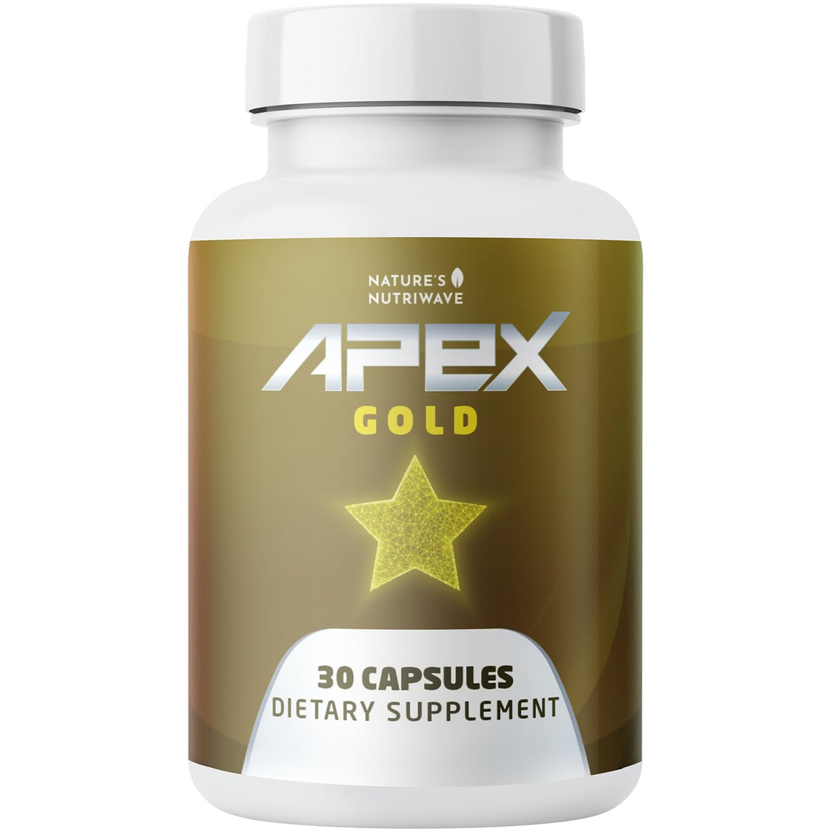 Flacon de 30 capsules Apex Gold de Nature’s NutriWave, vue de face