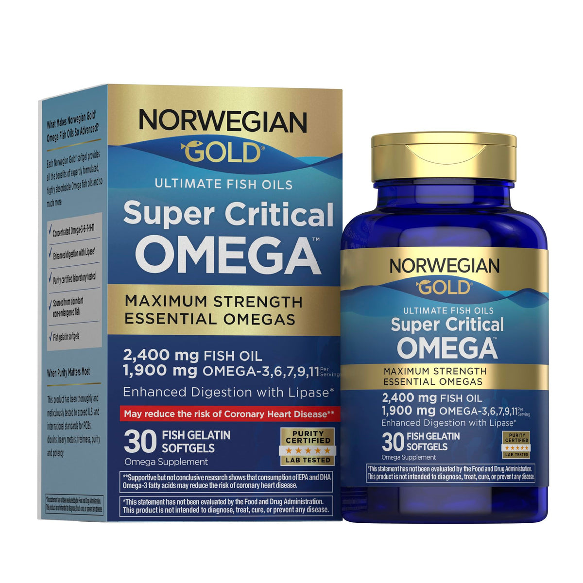 Flacon de 30 capsules d'huile de poisson Omega 3 Renew Life