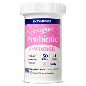 Flacon de 30 capsules de complément probiotique Enzymedica pour femmes