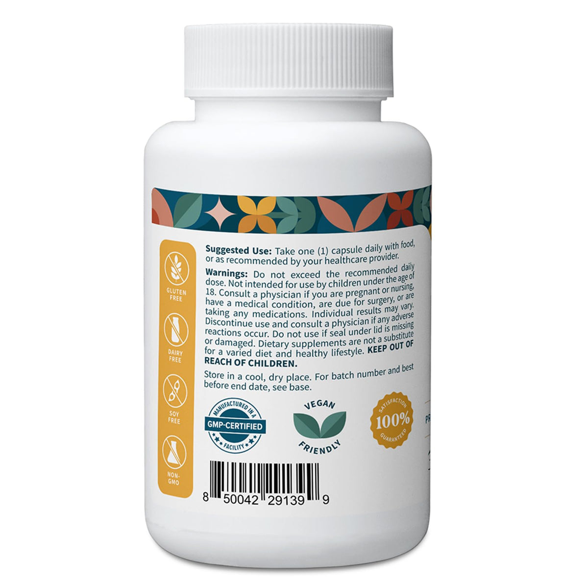 Flacon de 30 capsules de safran Pattern Wellness avec étiquette