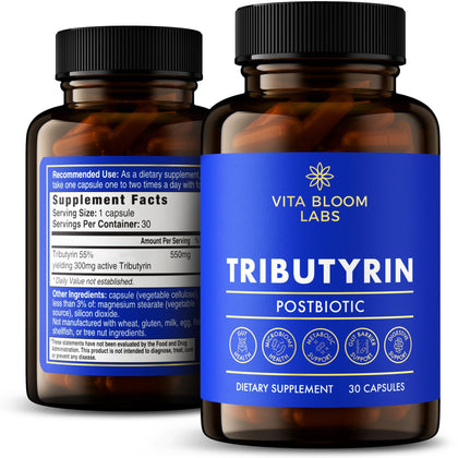 Flacon de 30 capsules de Tributyrin de Vita Bloom Labs