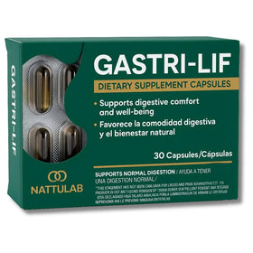 Flacon de 30 capsules GASTRI-LIF de NATTULAB vue de face