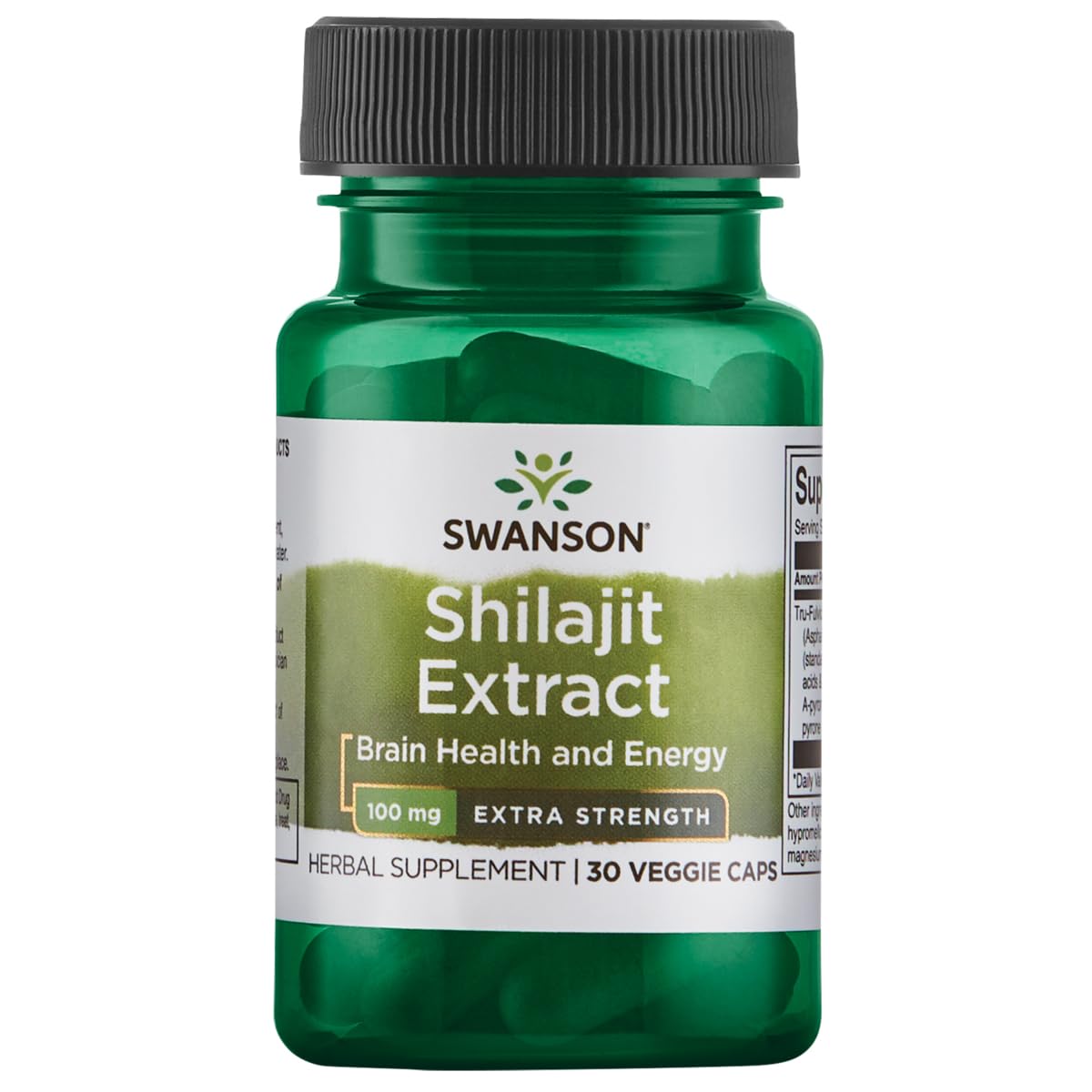 Flacon de 30 capsules végétaliennes d'extrait de Shilajit Swanson