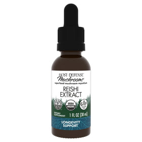 Flacon de 30 ml d'extrait de Reishi Host Defense avec compte-gouttes