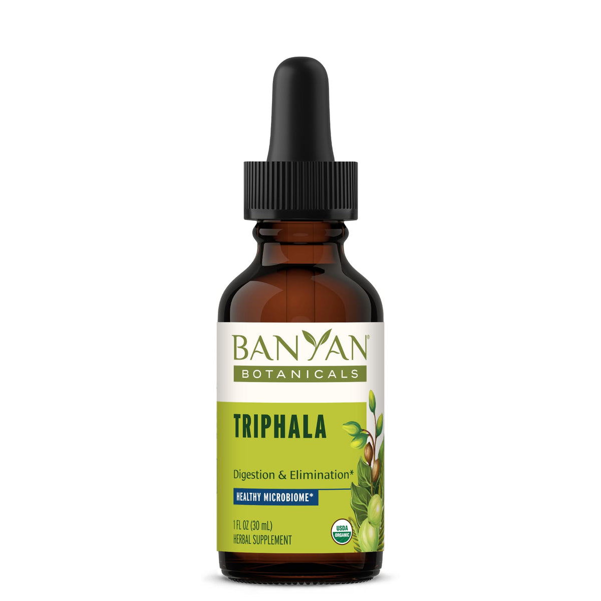 Flacon de 30 ml d'extrait liquide de Triphala Banyan Botanicals