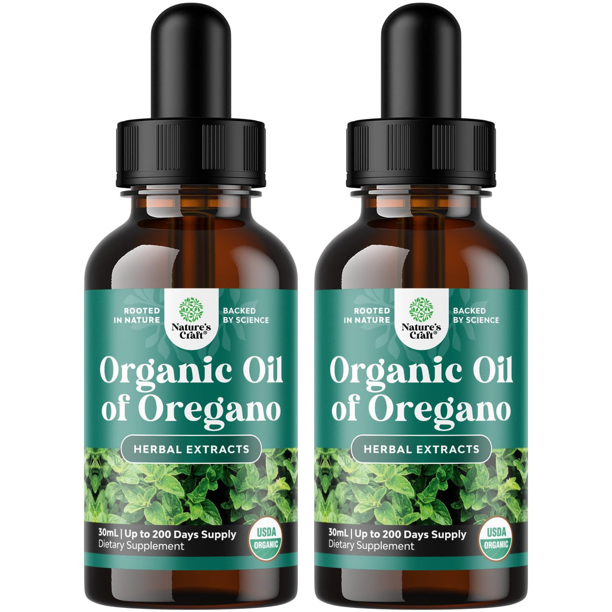Flacon de 30 ml d'huile d'origan bio Natures Craft