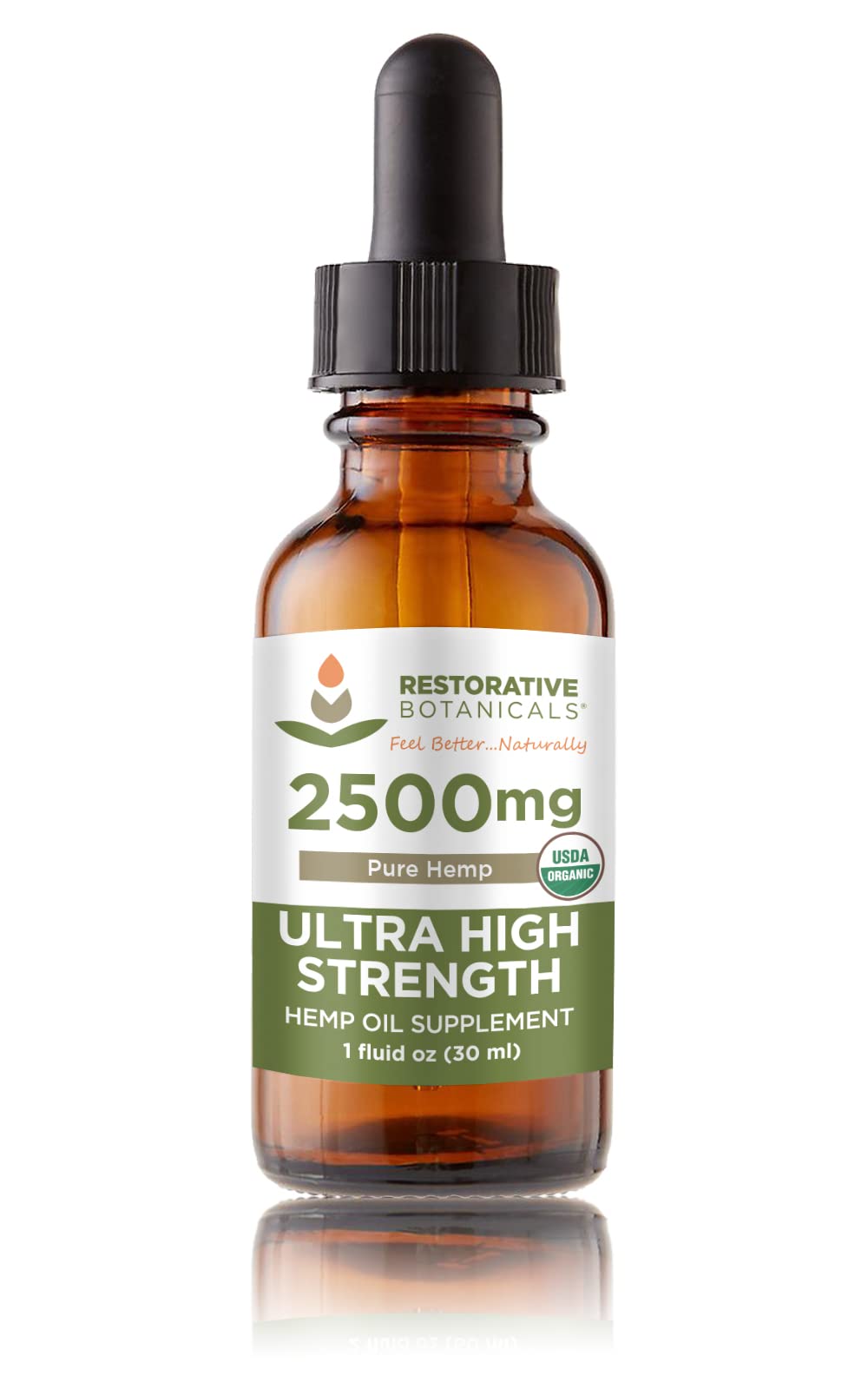 Flacon de 30 mL d'huile de chanvre bio Restorative Botanicals