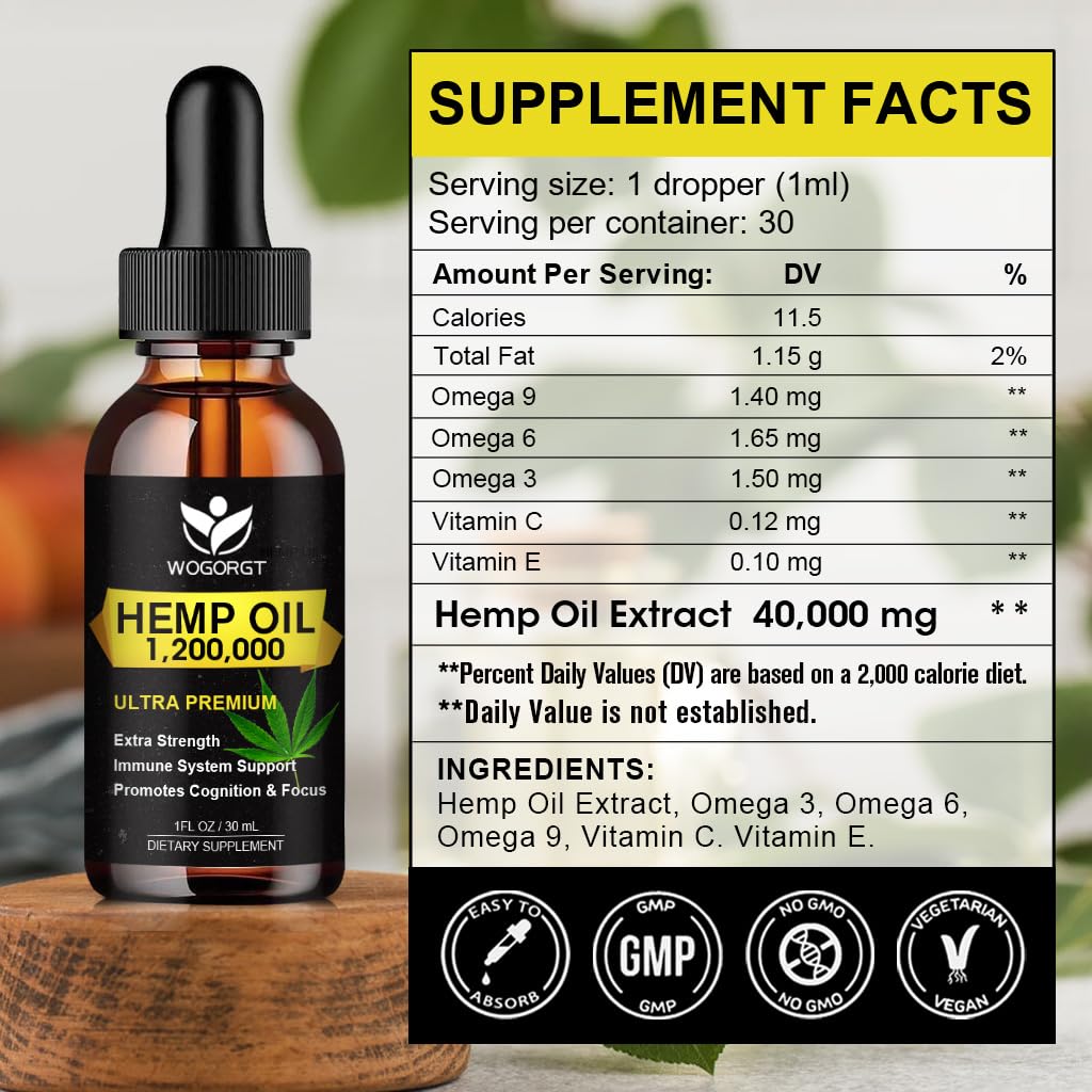Flacon de 30 ml d'huile de chanvre WOGORGT vue de dos
