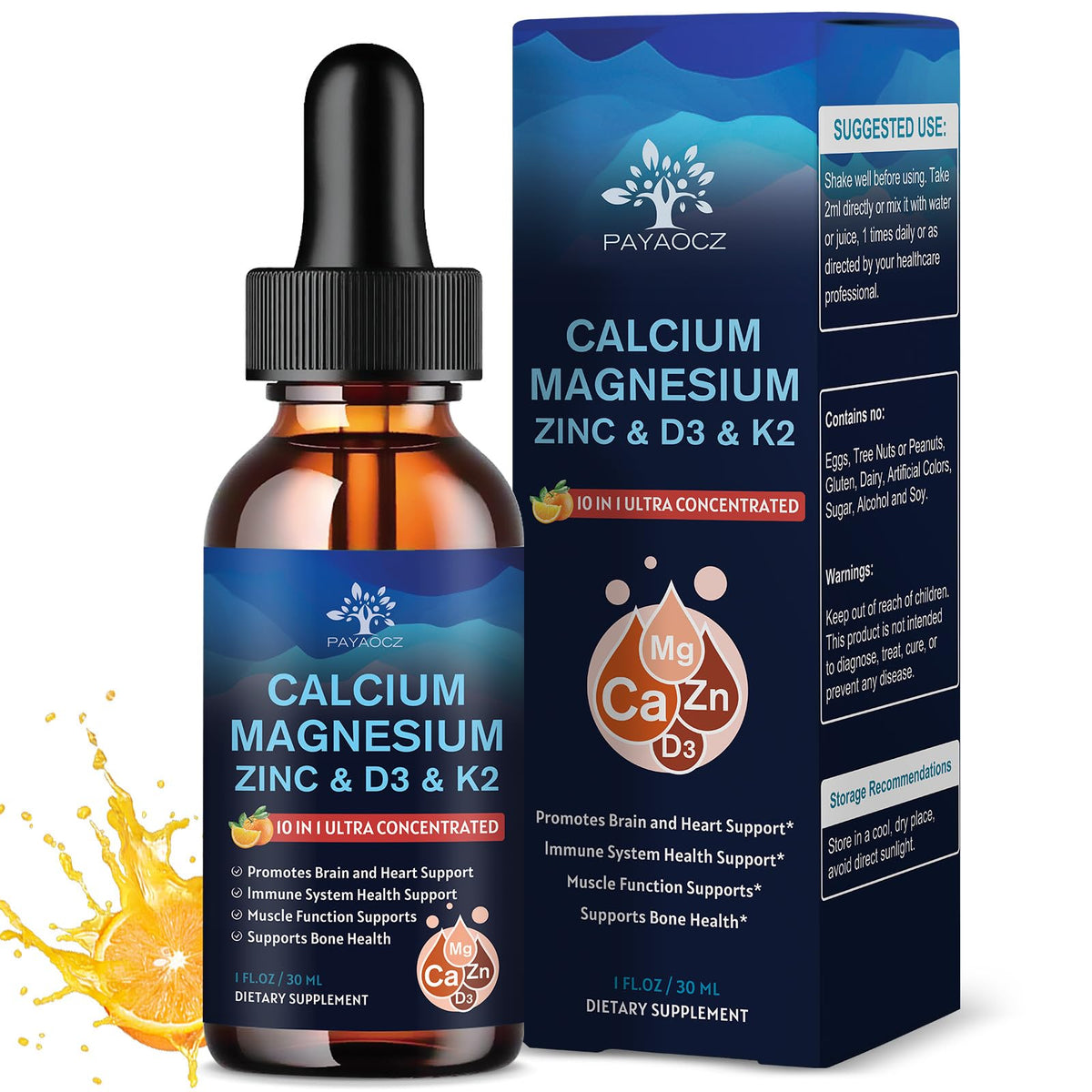 Flacon de 30 ml de complément PAYAOCZ goût orange
