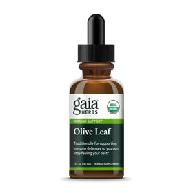 Flacon de 30 ml de Gaia Herbs Feuille d'Olivier avec étiquette
