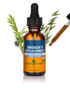 Flacon de 30 ml de la formule liquide Herb Pharm pour fumeurs