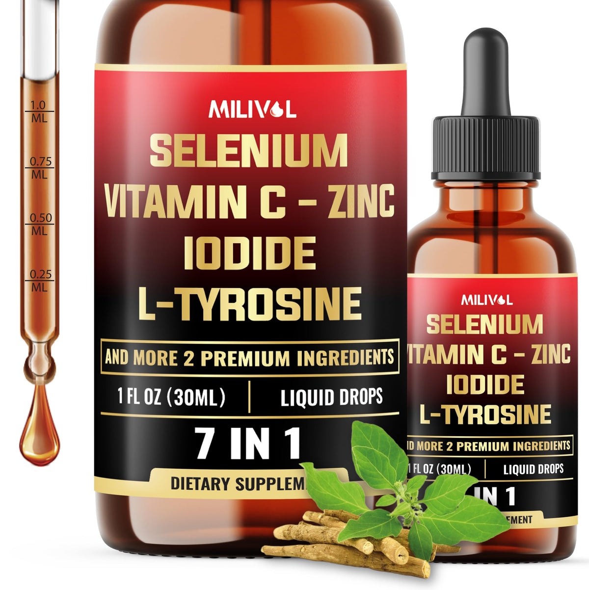 Flacon de 30 ml de Sélénium Liquide 200mcg de MILIVOL