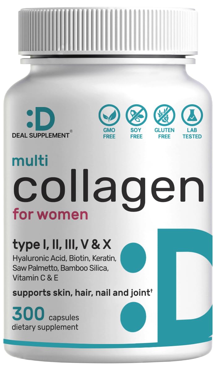 Flacon de 300 capsules de collagène DEAL SUPPLEMENT vue de face