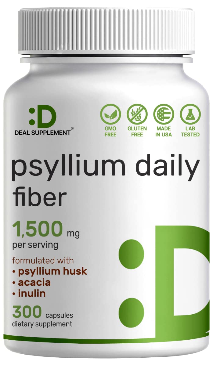 Flacon de 300 capsules de psyllium 1500mg DEAL SUPPLEMENT vue avant