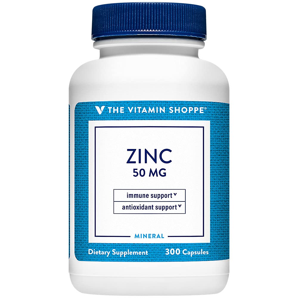 Flacon de 300 capsules de Zinc 50mg de The Vitamin Shoppe