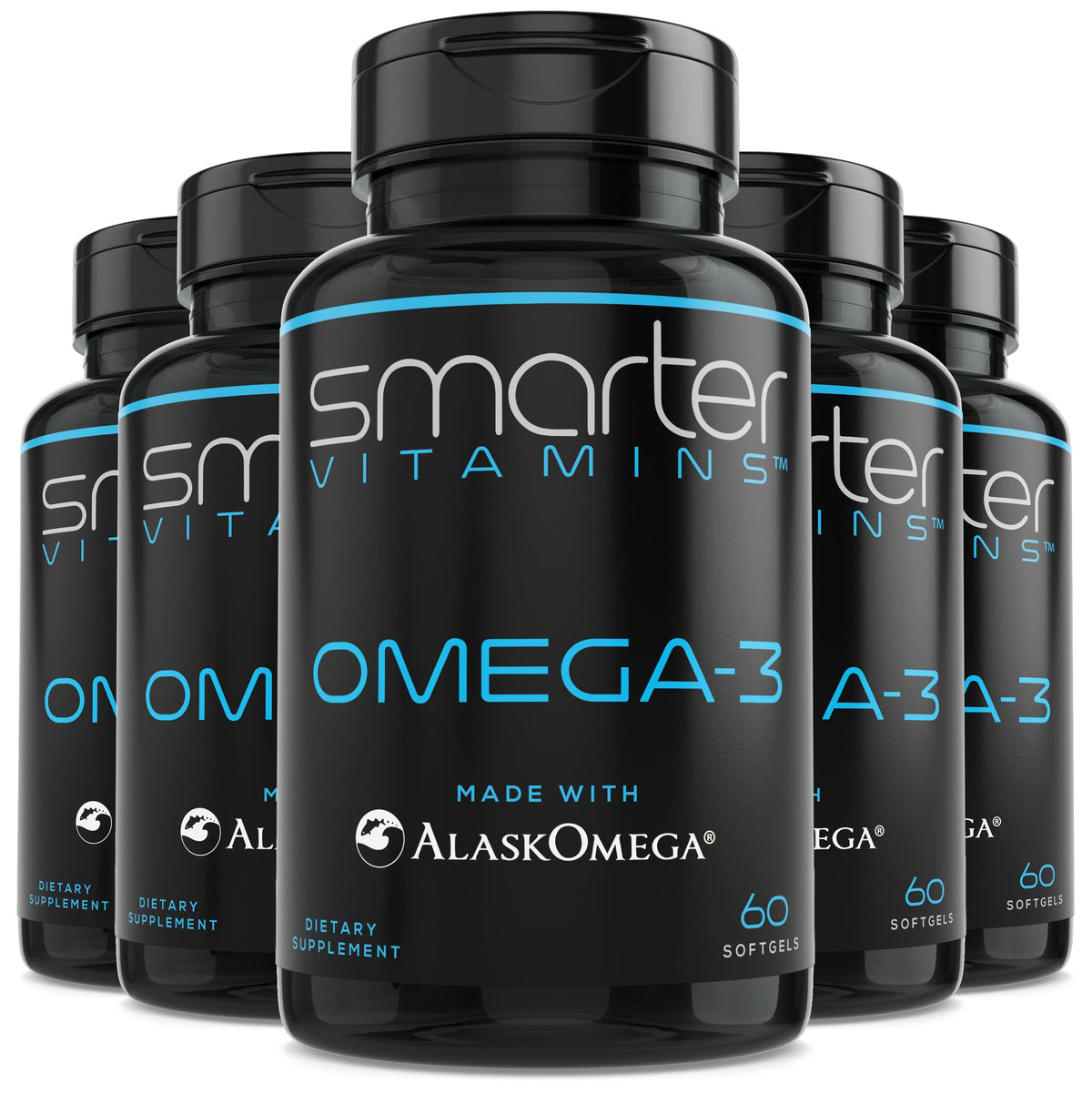 Flacon de 300 gélules Omega-3 SmarterVitamins vue de face