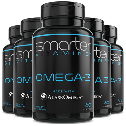 Flacon de 300 gélules Omega-3 SmarterVitamins vue de face