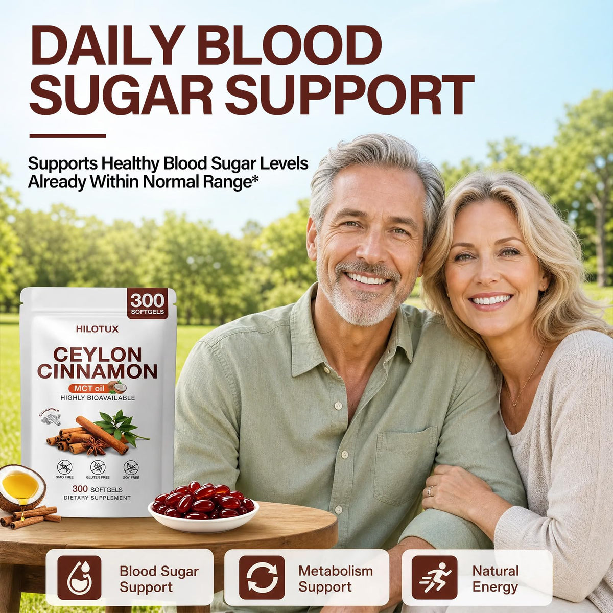 Flacon de 300 softgels de HILOTUX avec étiquette