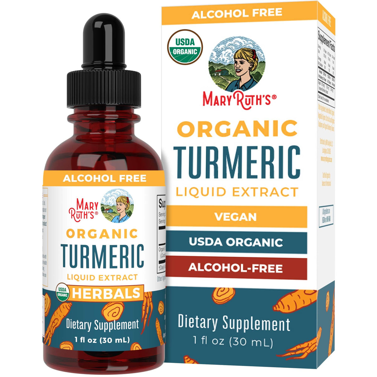 Flacon de 30ml d'extrait liquide de curcuma bio MARYRUTH'S