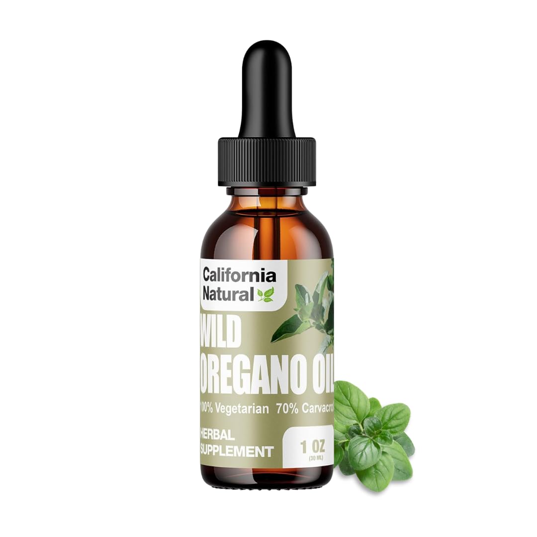 Flacon de 30ml d'huile d'origan California Natural vue de face
