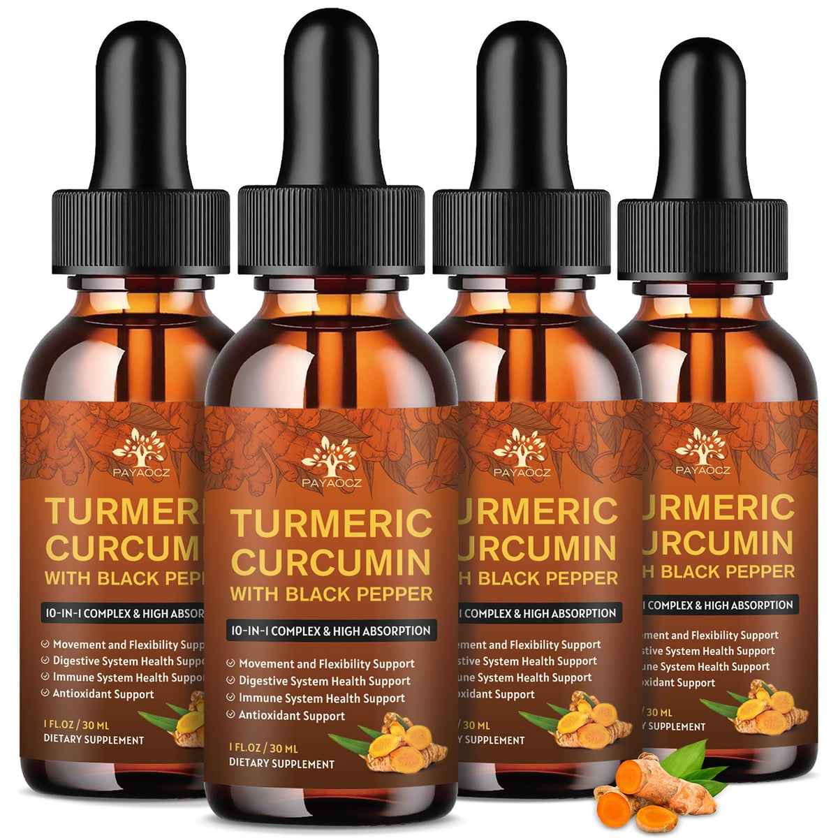 Flacon de 30ml de complément alimentaire curcuma bio PAYAOCZ