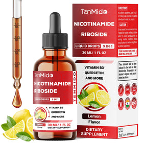Flacon de 30ml de complément alimentaire liquide NAD+ Tenmido avec étiquette