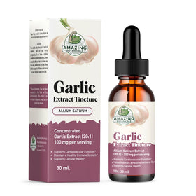 Flacon de 30ml de teinture d'ail Amazing Botanicals avec compte-gouttes