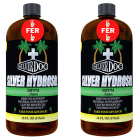 Flacon de 32 oz de complément minéral hydrosol d'argent colloïdal avec étiquette détaillée
