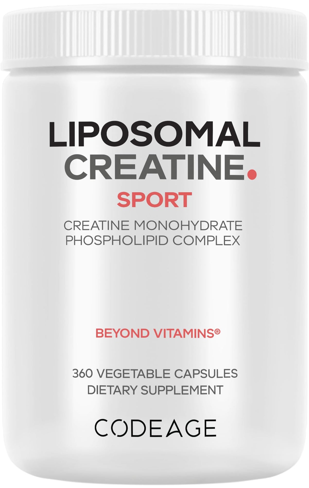Flacon de 360 capsules de créatine monohydrate liposomale Codeage