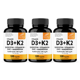 Flacon de 360 capsules de Vitamine D3 K2 Sandhu's