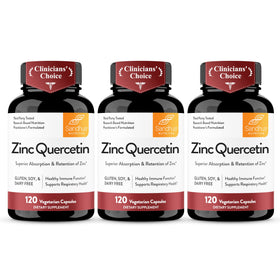 Flacon de 360 capsules végétariennes Zinc Quercetin de Sandhu's