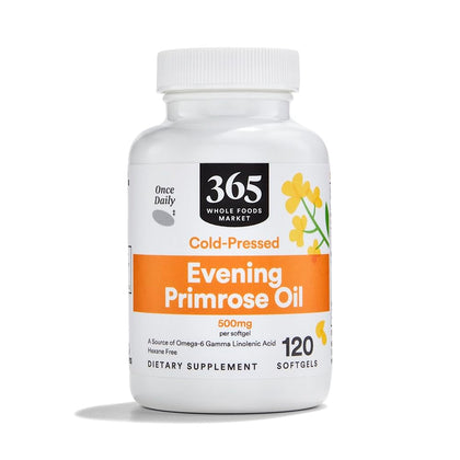 Flacon de 365 by Whole Foods Market huile de bourrache 500 mg, vue de face