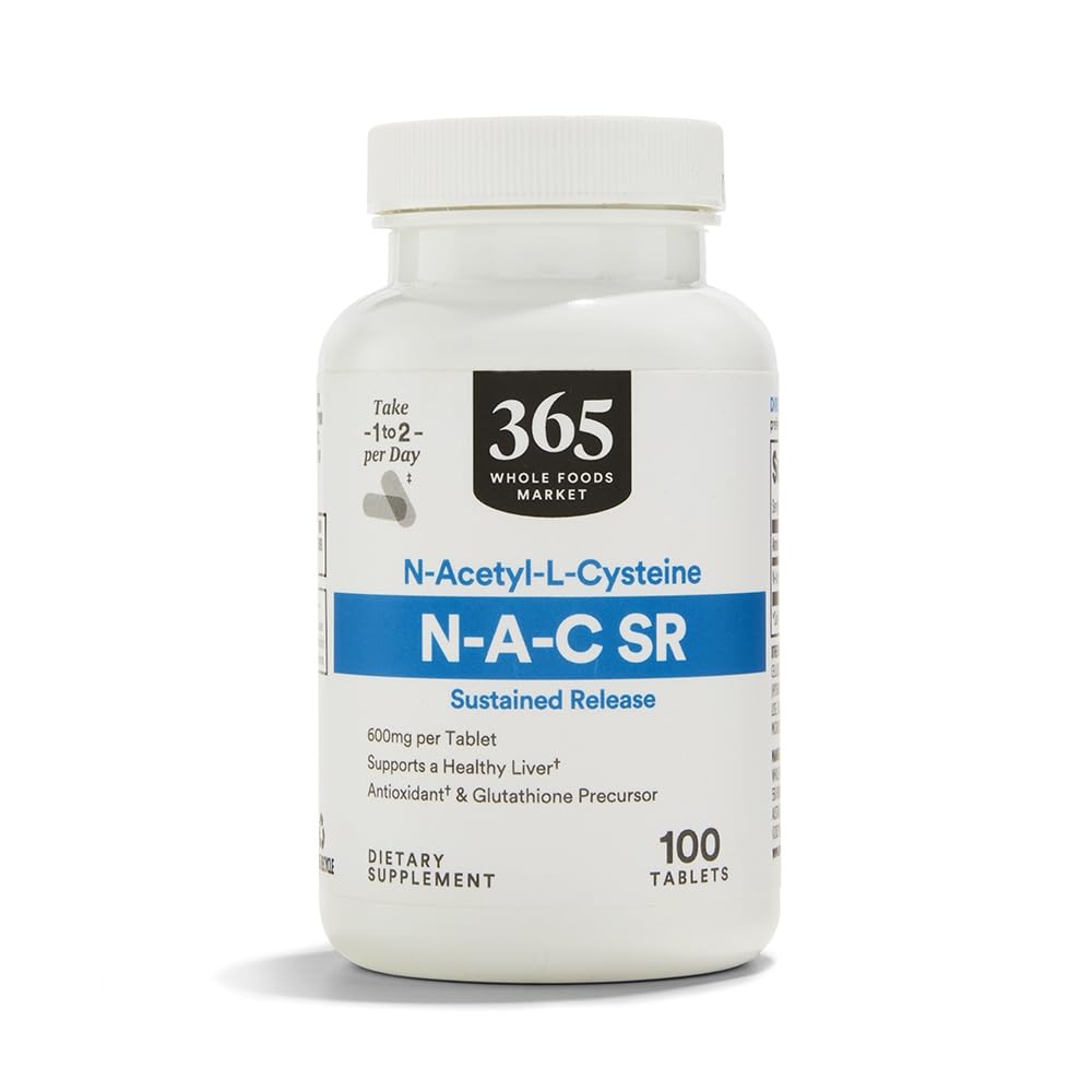 Flacon de 365 NAC 600mg avec 100 tablettes visibles