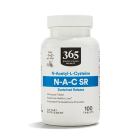 Flacon de 365 NAC 600mg avec 100 tablettes visibles
